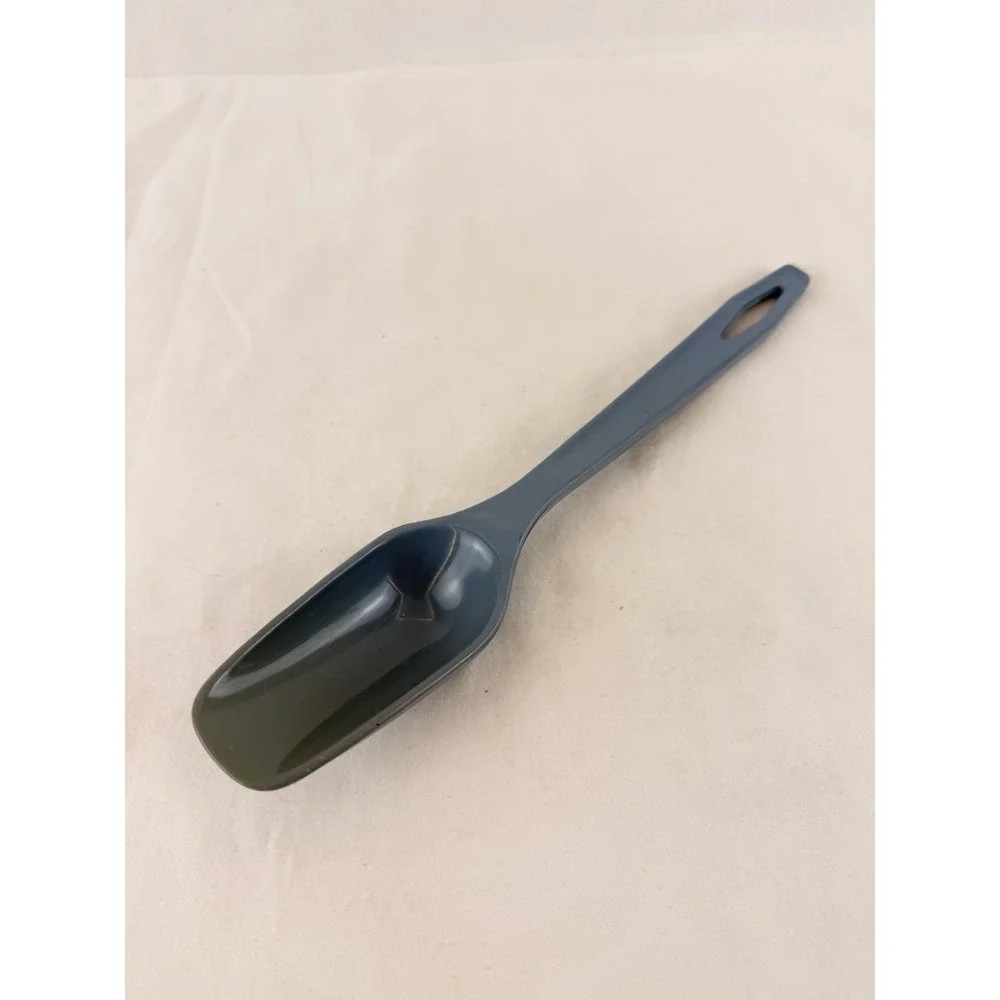 Vintage Kitchen Spoon Plastic Blue Serving Spoon Retro Cooking Utensil